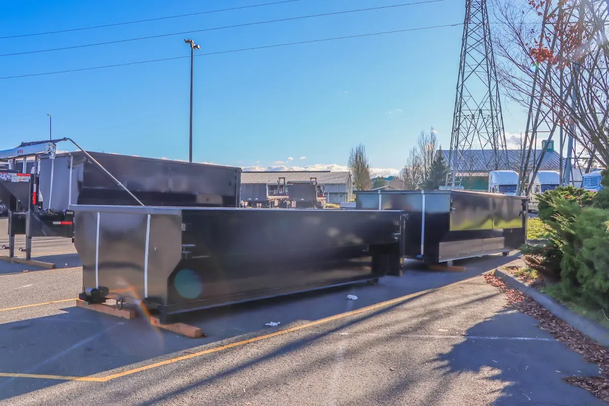 Roll-off dumpster ready for waste disposal at job site for Residential Dumpster Rental in Scio